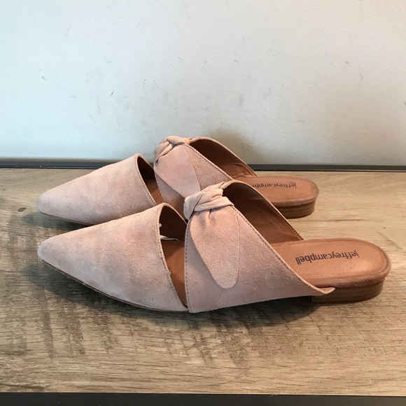Jeffrey Campbell Shoes - JEFFREY CAMPBELL Pink SUEDE Mules BOW Flats SHOES